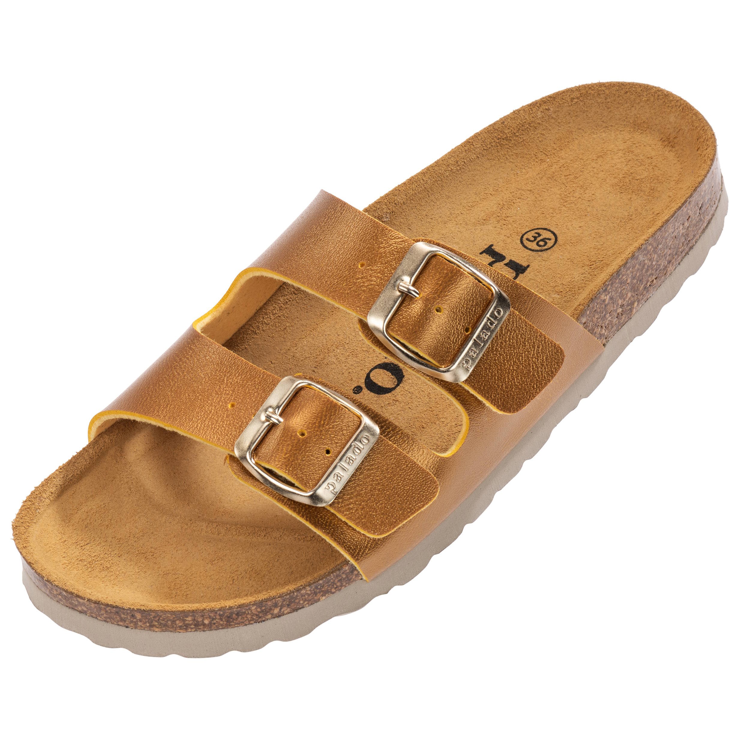 Palado Milos Metallic, Pantoletten, Damen, Senf/Gold