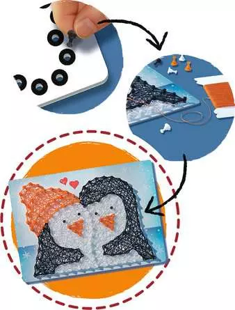 String Art Pinguine - Bastelset für Kinder ab 6 Jahren