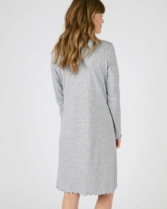 Chemise de nuit maille interlock côtelée douce et souple