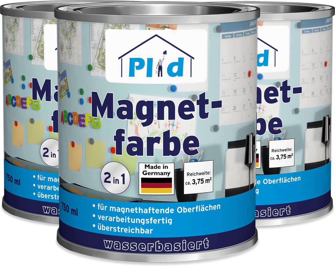 Plid Premium Magnetfarbe Magnet Magnetlack Magnetwand Anthrazit