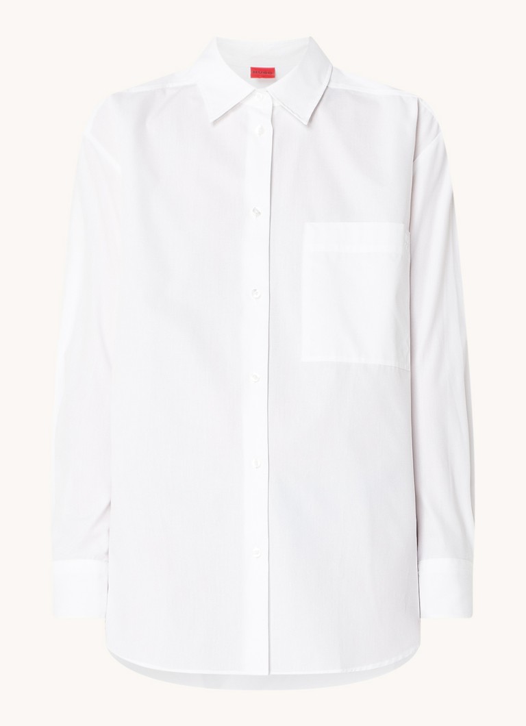 HUGO BOSS Oversized blouse with chest pocket and logo embroidery