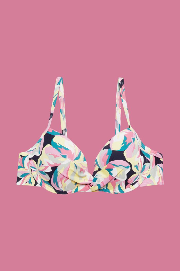 Wattiertes Bügel-Bikinitop mit Blümchenprint