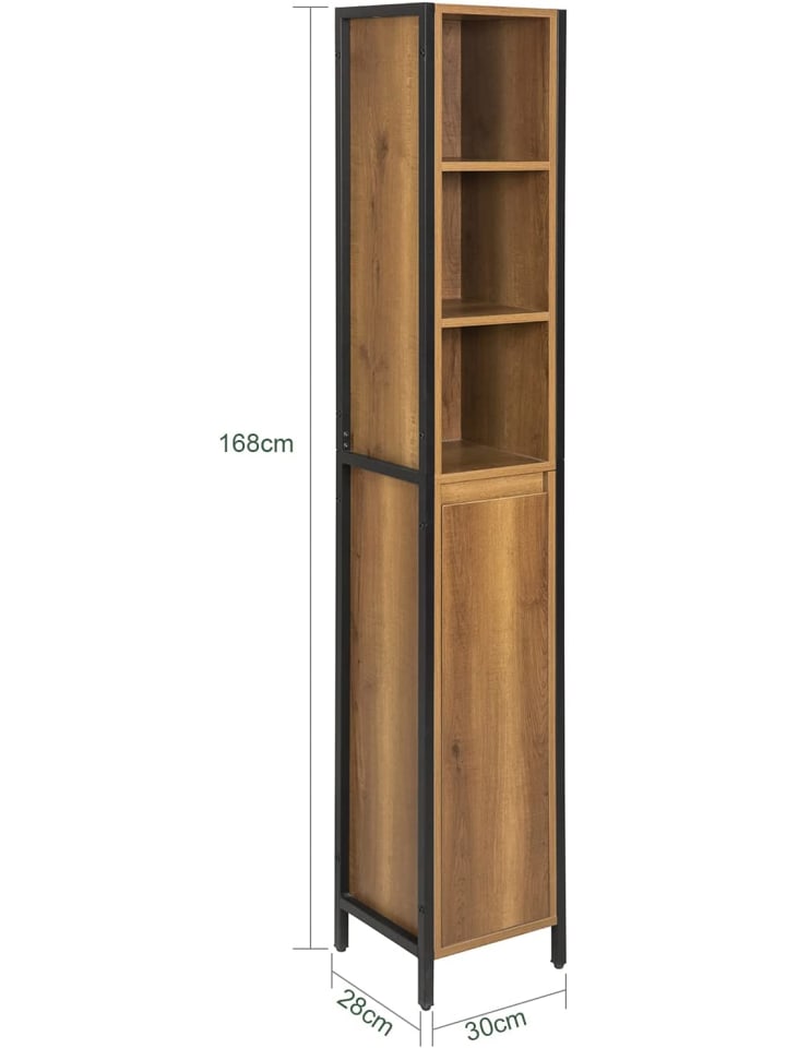 SoBuy Badezimmer-Hochschrank in Braun - (B)30 x (H)168 x (T)28cm günstig kaufen onesize