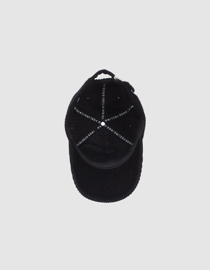 Casquette noire velours côtelé badge as garçon