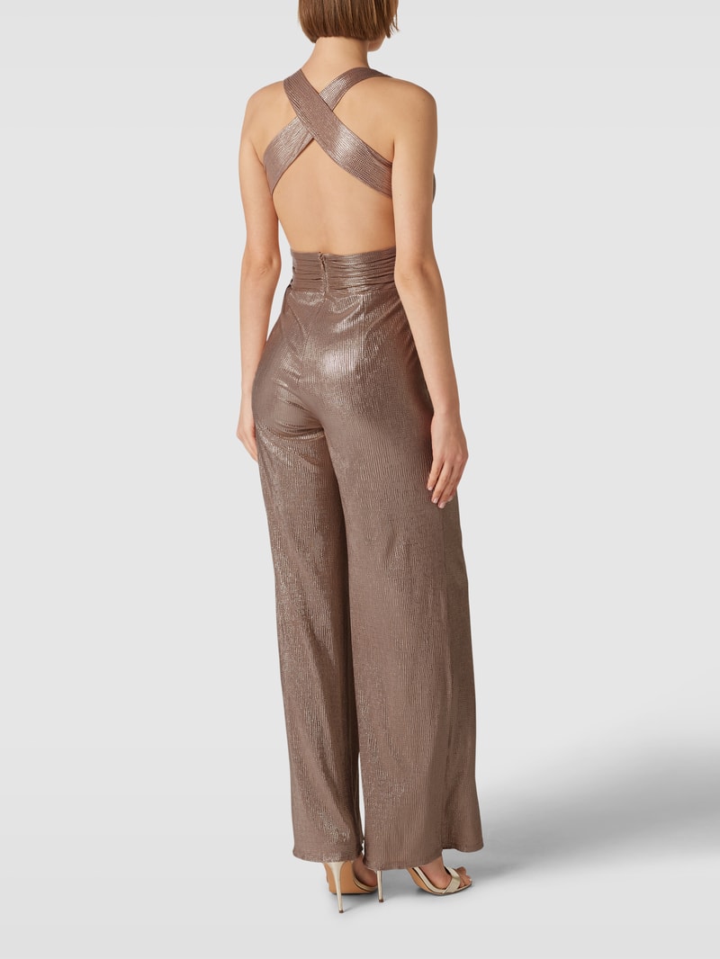 Jumpsuit mit Effektgarn in sand