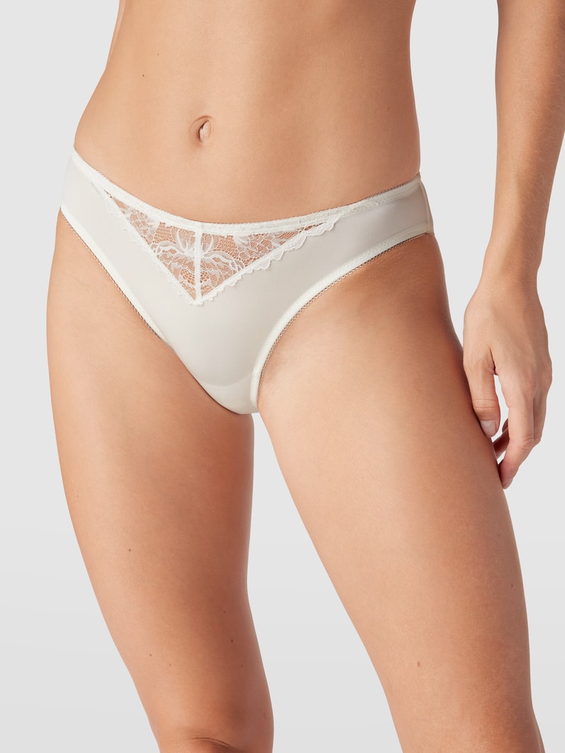 Slip mit Stretch-Anteil und Spitzenbesatz Modell 'Luxurious' in ecru