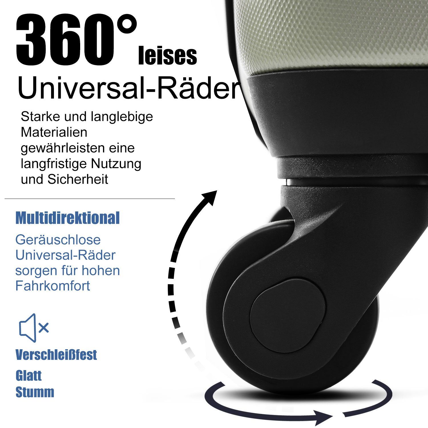 BlingBin Kofferset Hartschalen-Koffer Rollkoffer, 4 Rollen, (set, 3 tlg., TSA Zollschloss), 360° leises Universal-Räder, TSA-Zahlenschloss, Erweiterbar