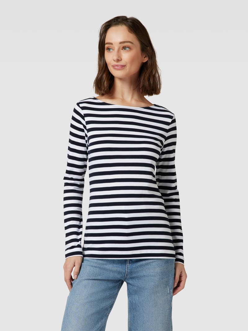 Longsleeve mit Streifenmuster in dunkelblau