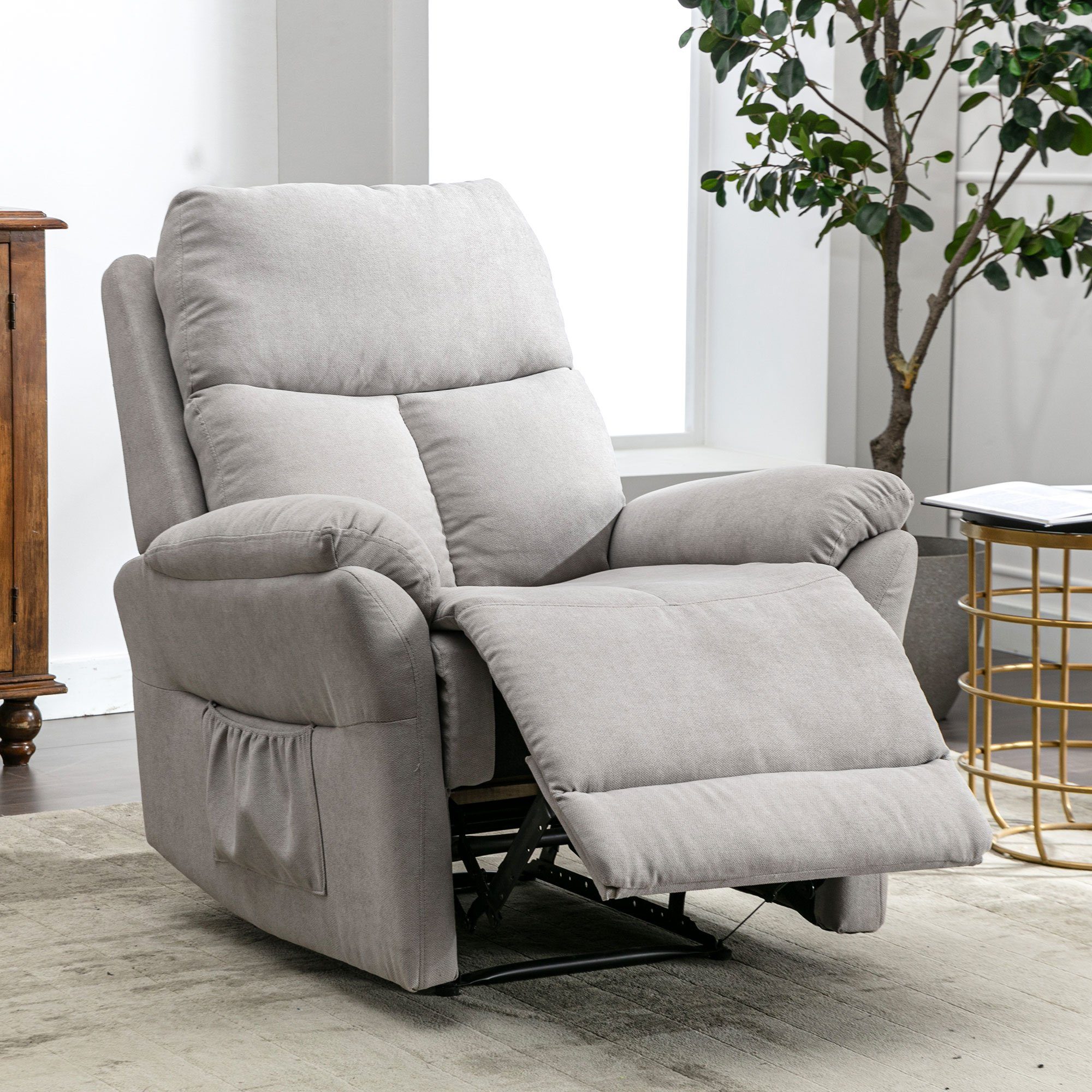 HAUSS SPLOE Relaxsessel Relaxsessel Einzelsessel Fernsehsessel (Seitentasche für Wohnzimmer XL Sessel), Hochwertiges Material