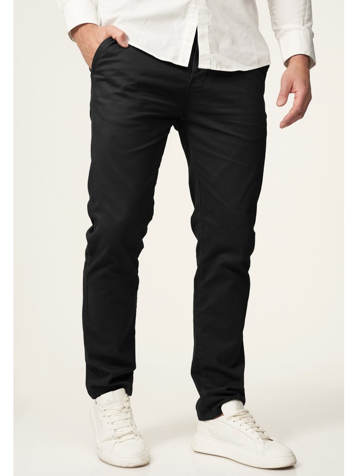 DAILY COTTON Chinohose - DCPROVO Chino Hose Elastische Jeans Stoffhose Slim-Fit in Schwarz günstig kaufen