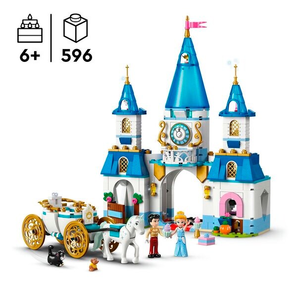 LEGO Disney 43275 Tuhkimon linna ja hevoskärryt