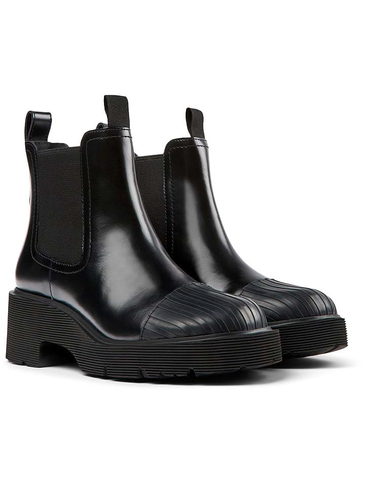 Camper Leder-Chelsea-Boots in Schwarz günstig kaufen
