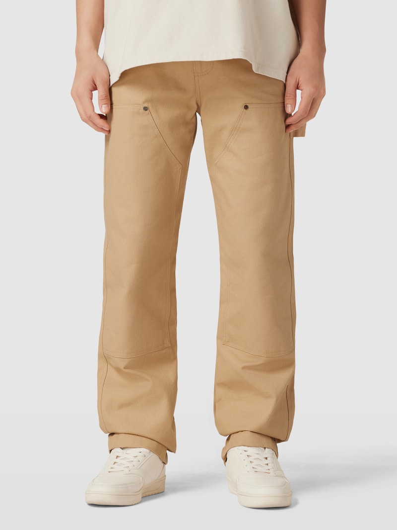 Stoffhose mit Eingrifftaschen in beige