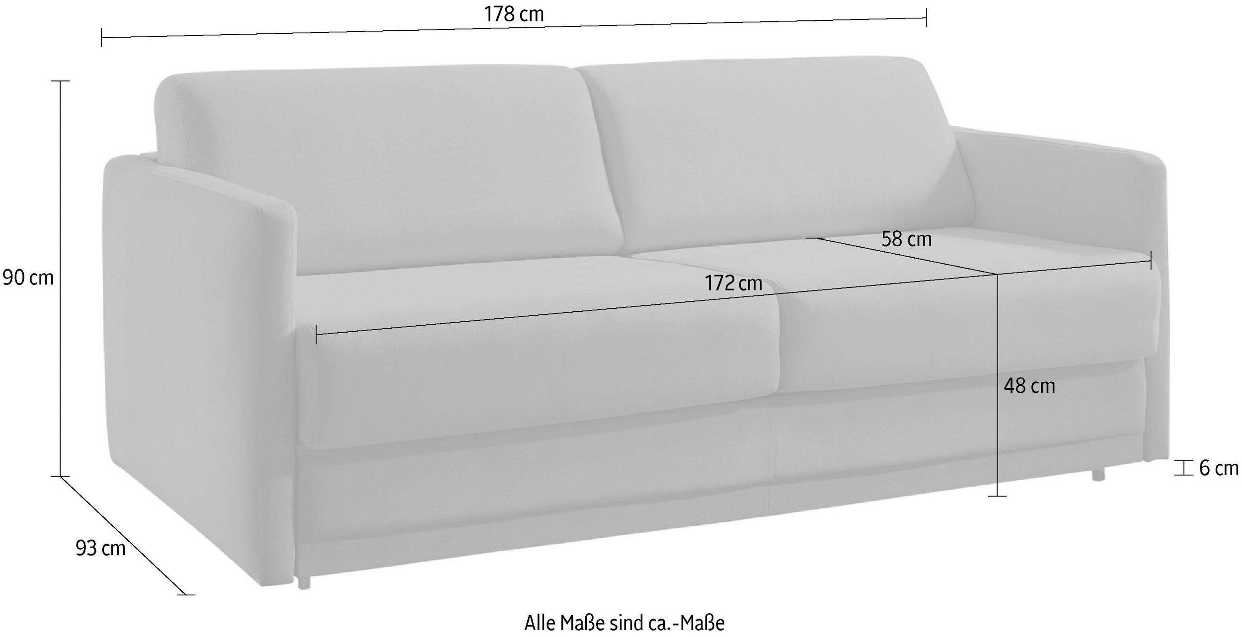 Places of Style Schlafsofa Limone, für Dauerschläfer geeignet inklusive hochwertige Matratze