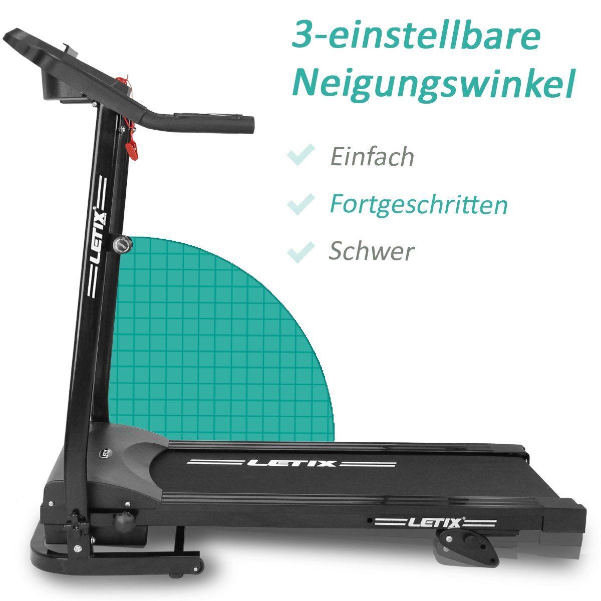 Letix Sports Laufband Speedrunner mit LCD-Display Motorisiertes Fitnessgerät (Heimtrainer elektrisch), mit Bluetooth & APP Funktion