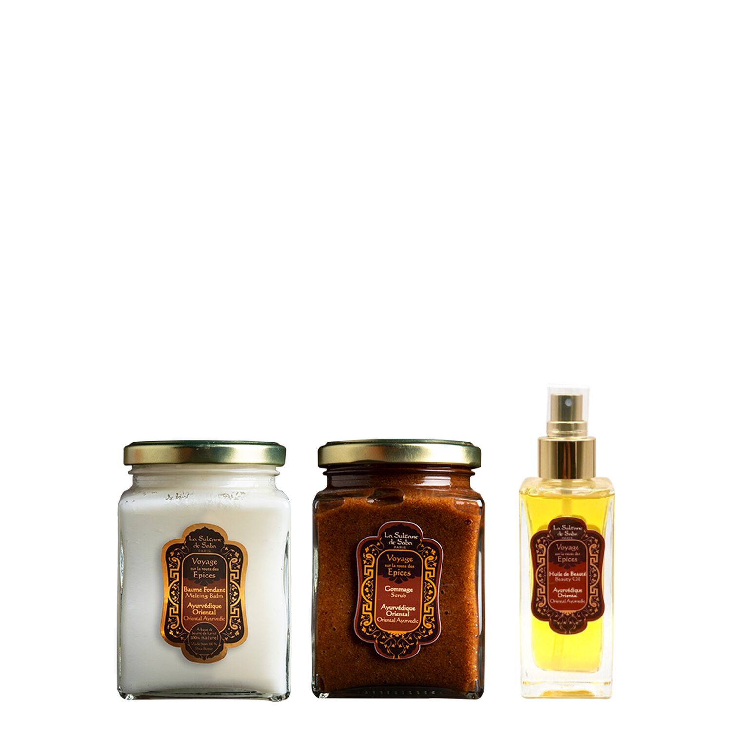 La Sultane de Saba Voyage Sur la Route des Épices Coffret Gommage 125 g +3 Produits