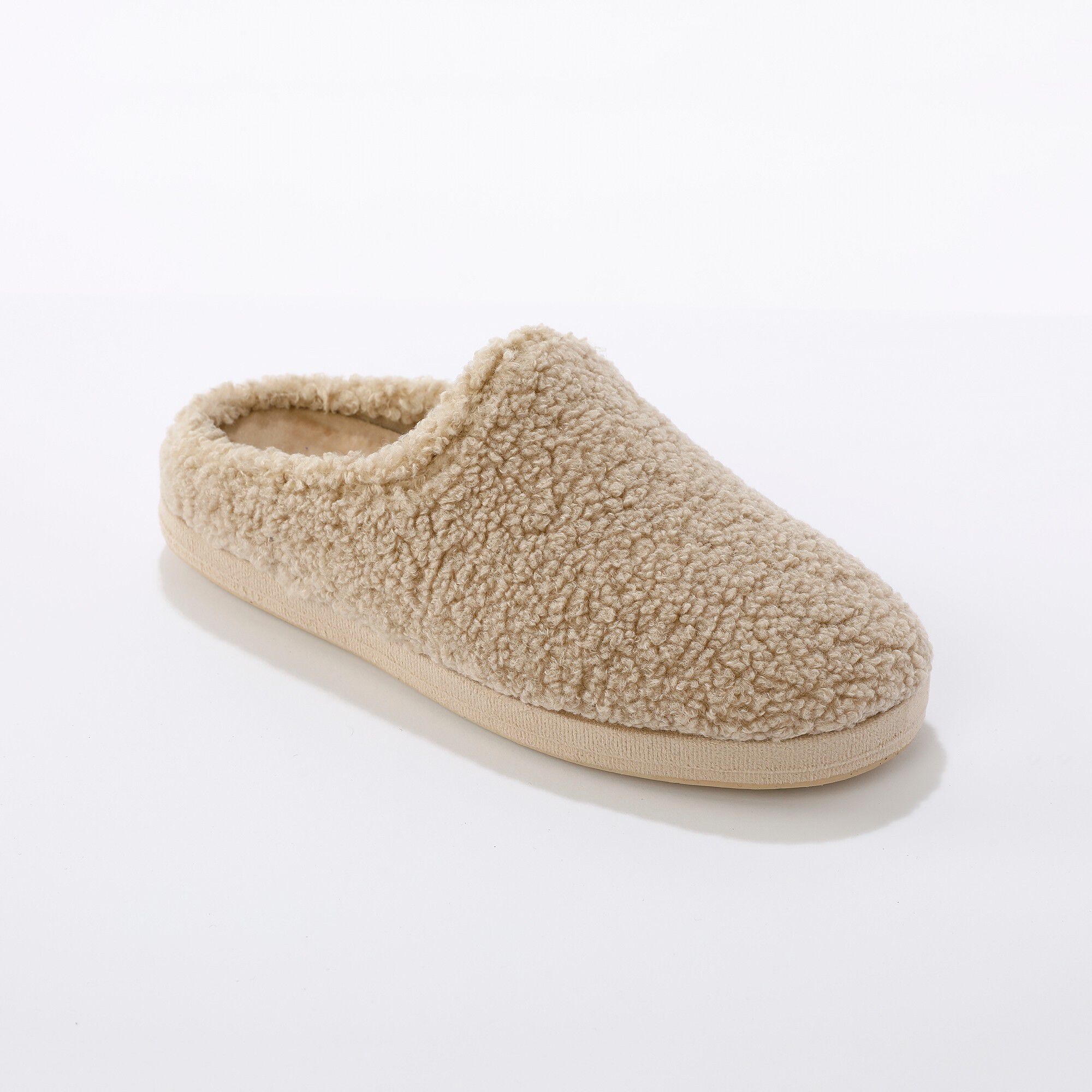 Chaussons forme mules en sherpa