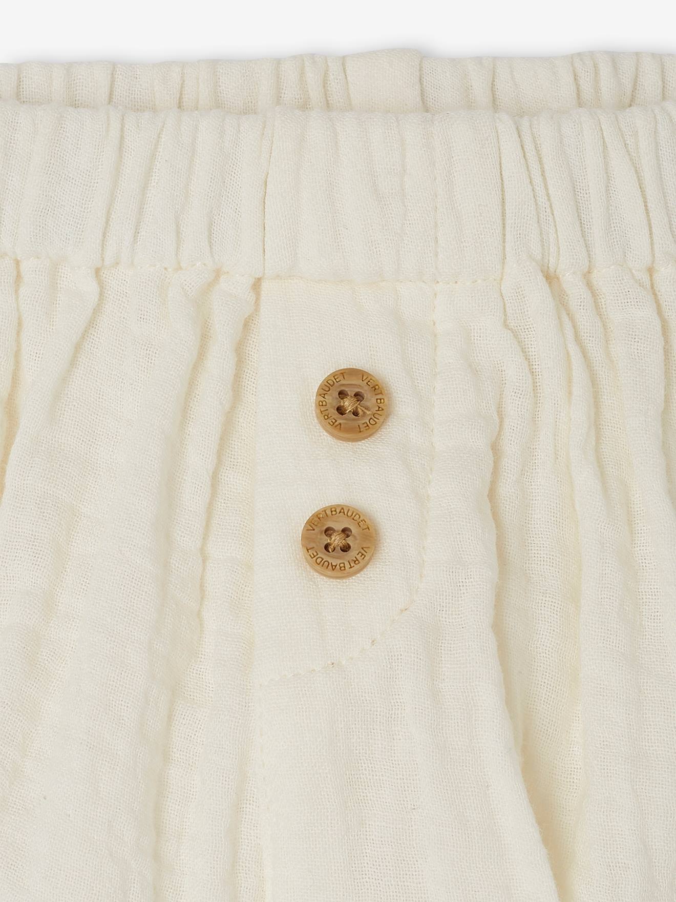 Vertbaudet 2er-Pack Baby Shorts aus Musselin - wollweiß