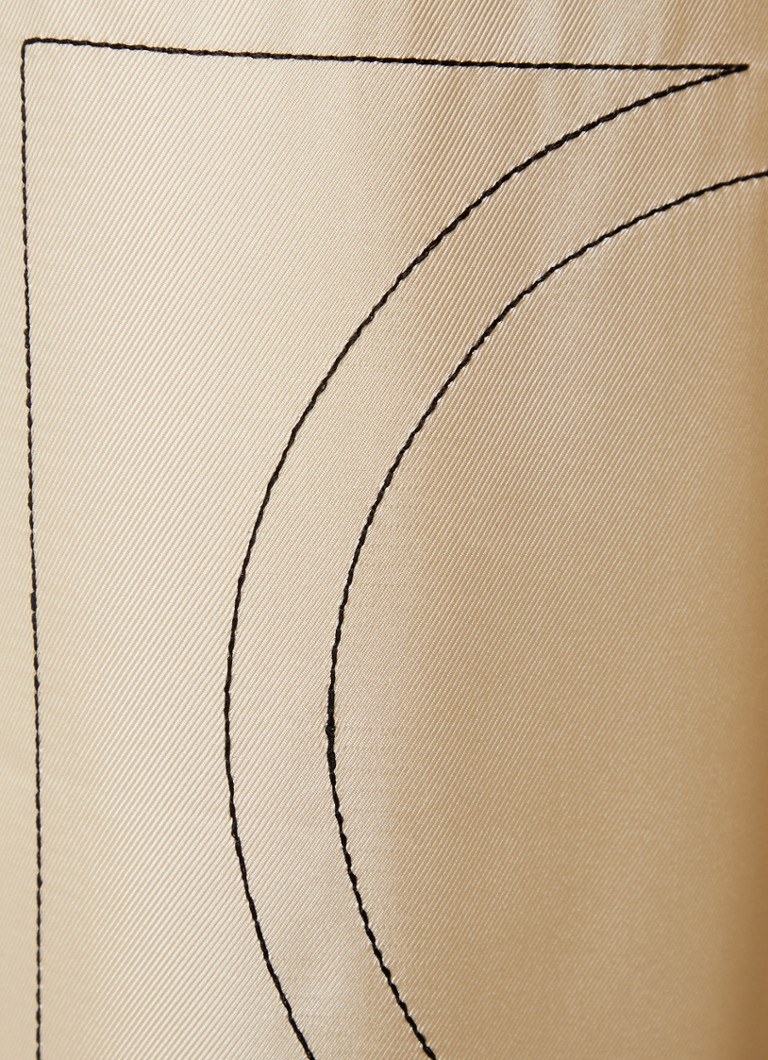 Pantaloni cropped in seta a vita alta e gamba dritta con stampa grafica TOTEME.