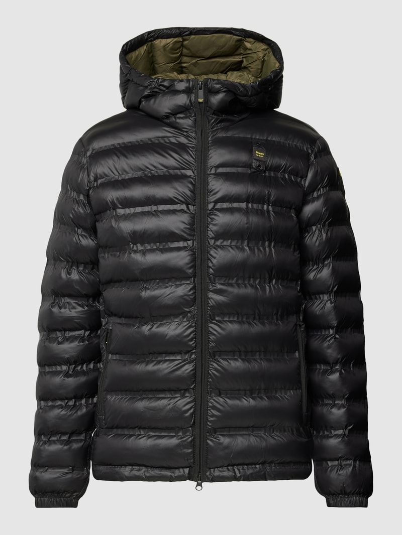 Steppjacke mit Label-Detail in schwarz