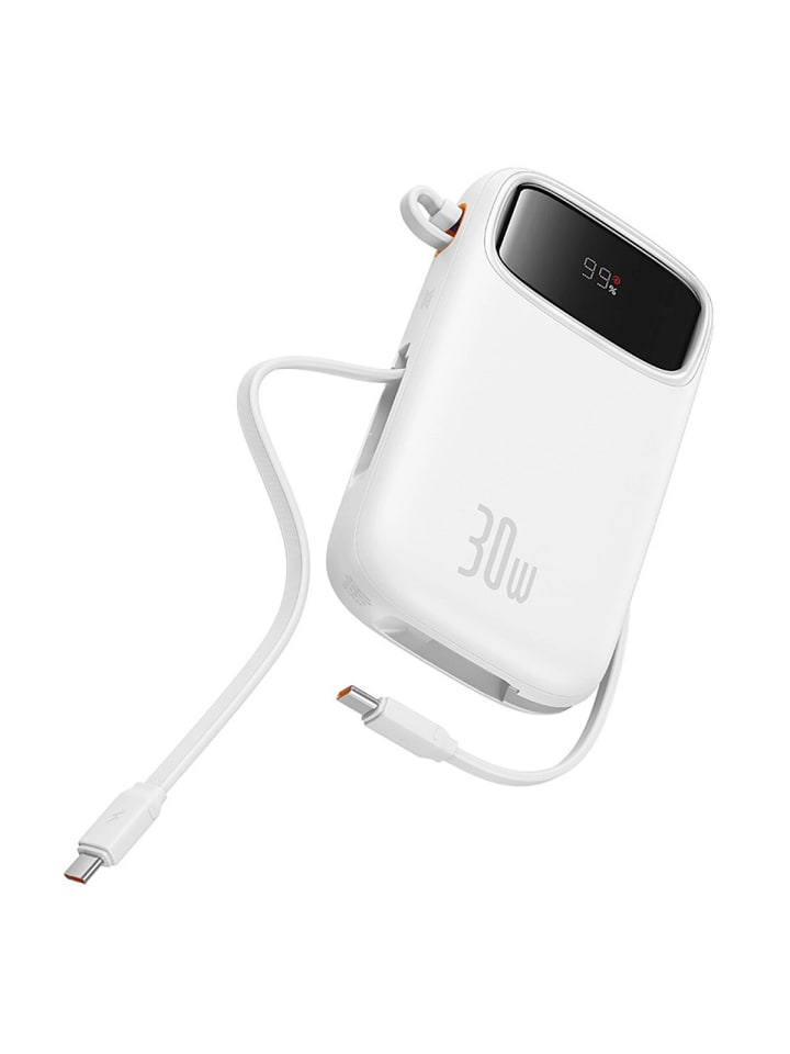 Baseus Baseus QPow 2 20000mAh 30W Powerbank mit 2 integrierten USB-C-Kabeln in Weiß günstig kaufen onesize