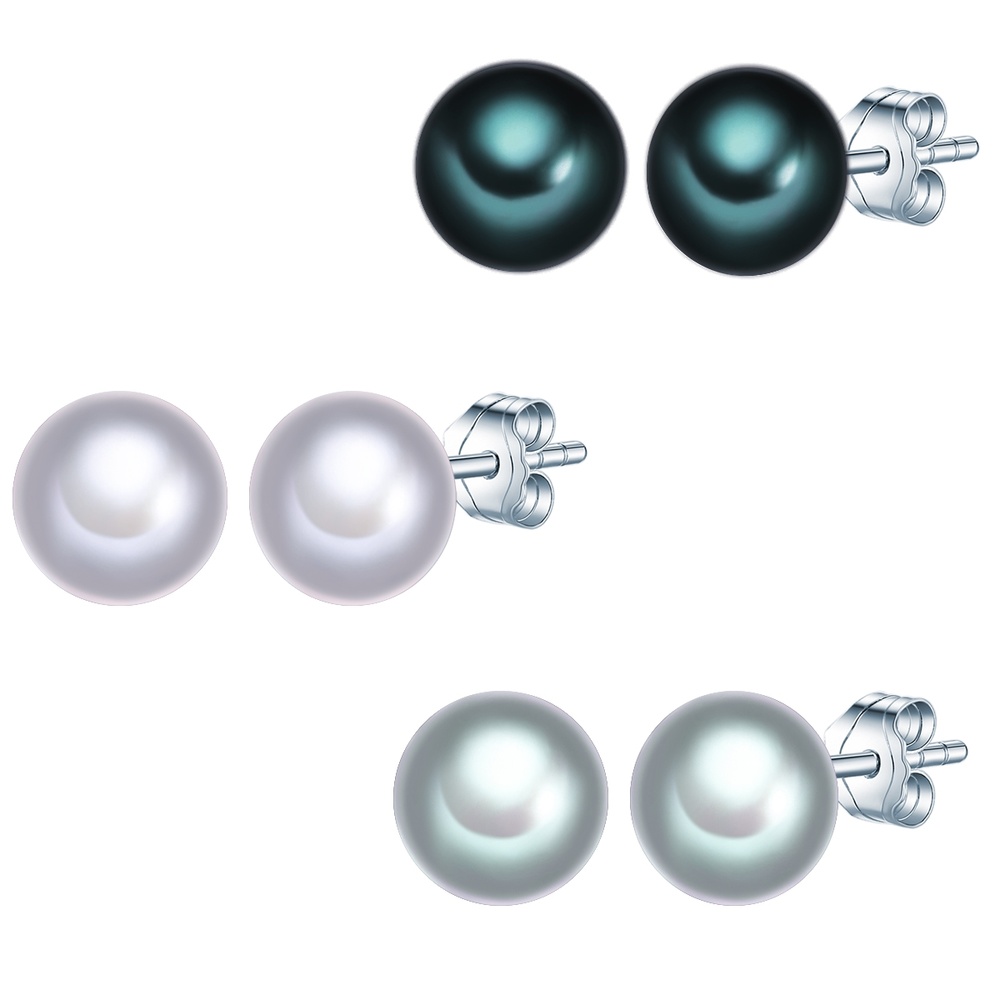 Valero Pearls Puce d'oreille en perle Perle de culture d'eau douce Perle de culture d'eau douce Boucles d'oreilles