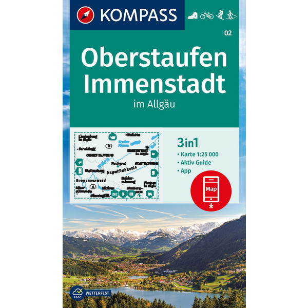 KOMPASS WANDERKARTE 02 OBERSTAUFEN, IMMENSTADT IM ALLGÄU