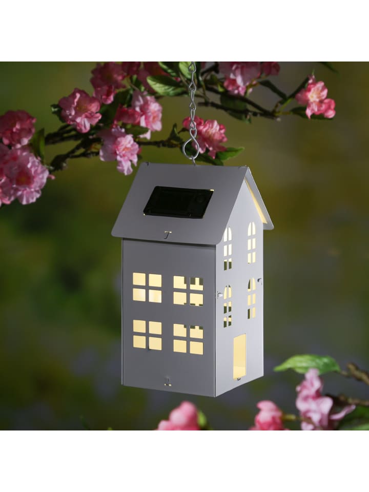 MARELIDA LED Solar Haus Lichthaus DIY Deko Laterne Metall H: 19cm Lichtsensor in weiß günstig kaufen onesize