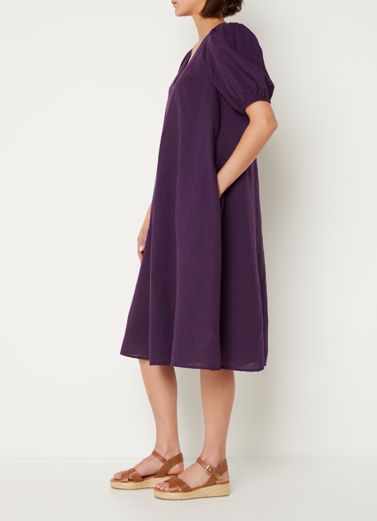 Vestido midi Lotty de Phase Eight en lino mixto con bolsillos laterales.