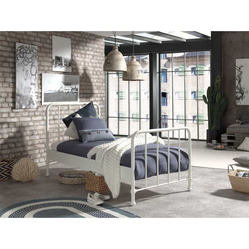 Lit 90x200cm Bronxx blanc mat