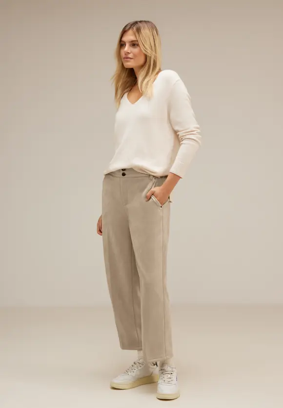 Street One Casual Fit Velours Hose