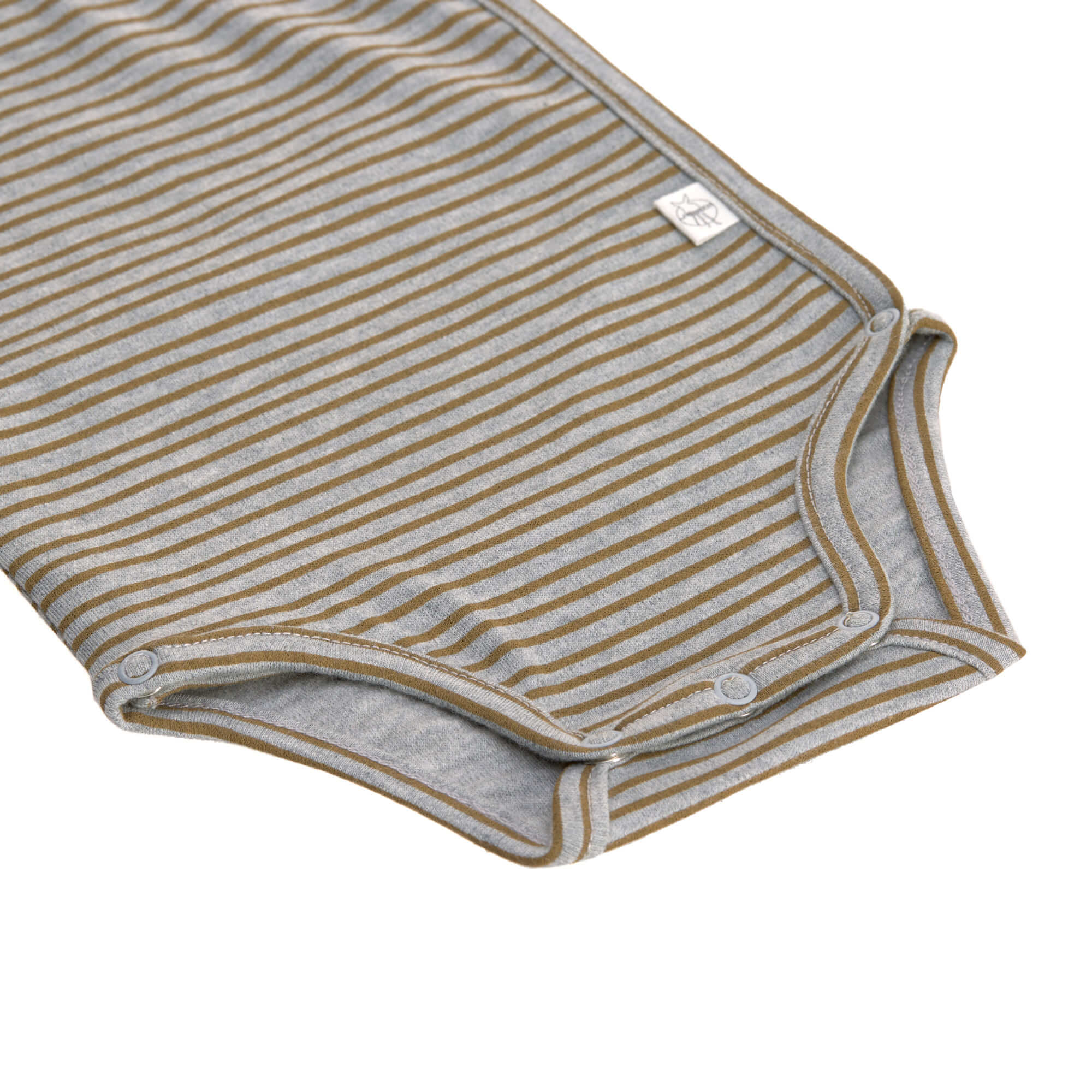 Baby Wickelbody langarm - Bio Baumwolle, Streifen, Grau meliert