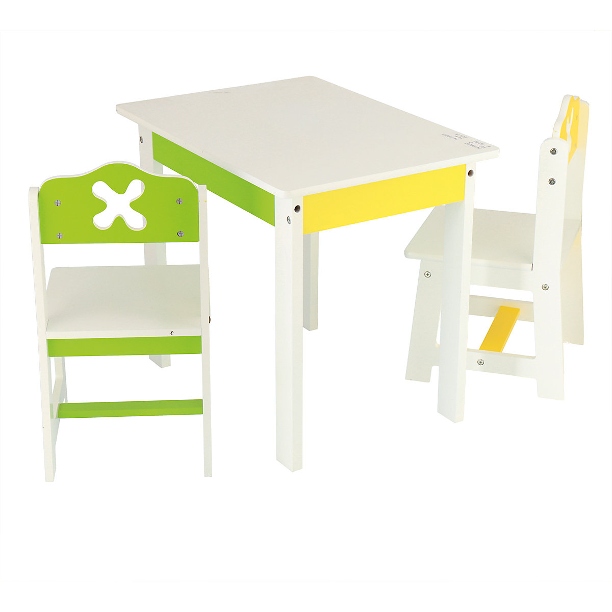 Kindersitzgruppe aus Holz Schönes 3er Set Tisch mit Stühlen Kinder Spieltisch Kindersitzgruppen