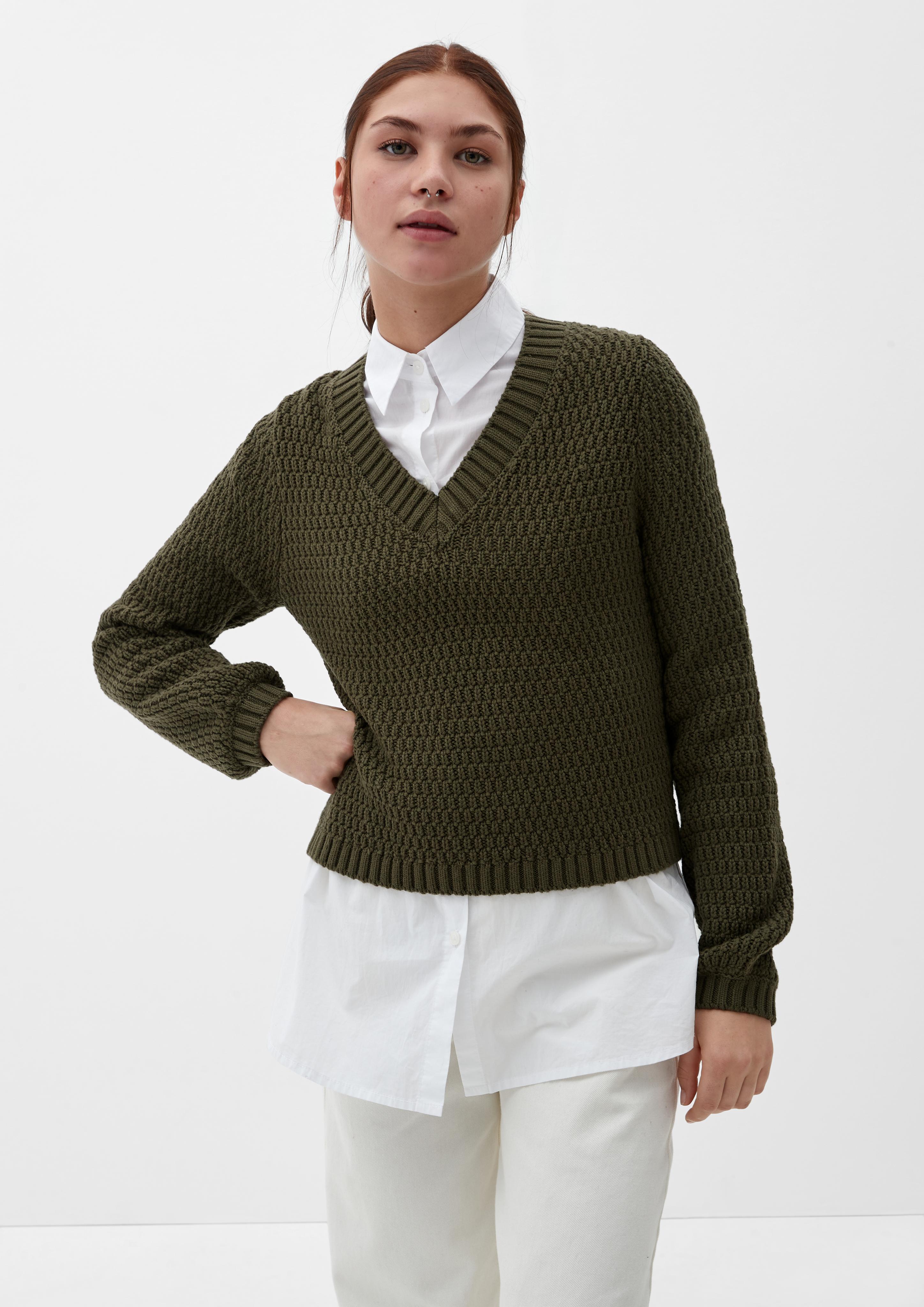 Strickpullover mit V-Ausschnitt  2119040-7934