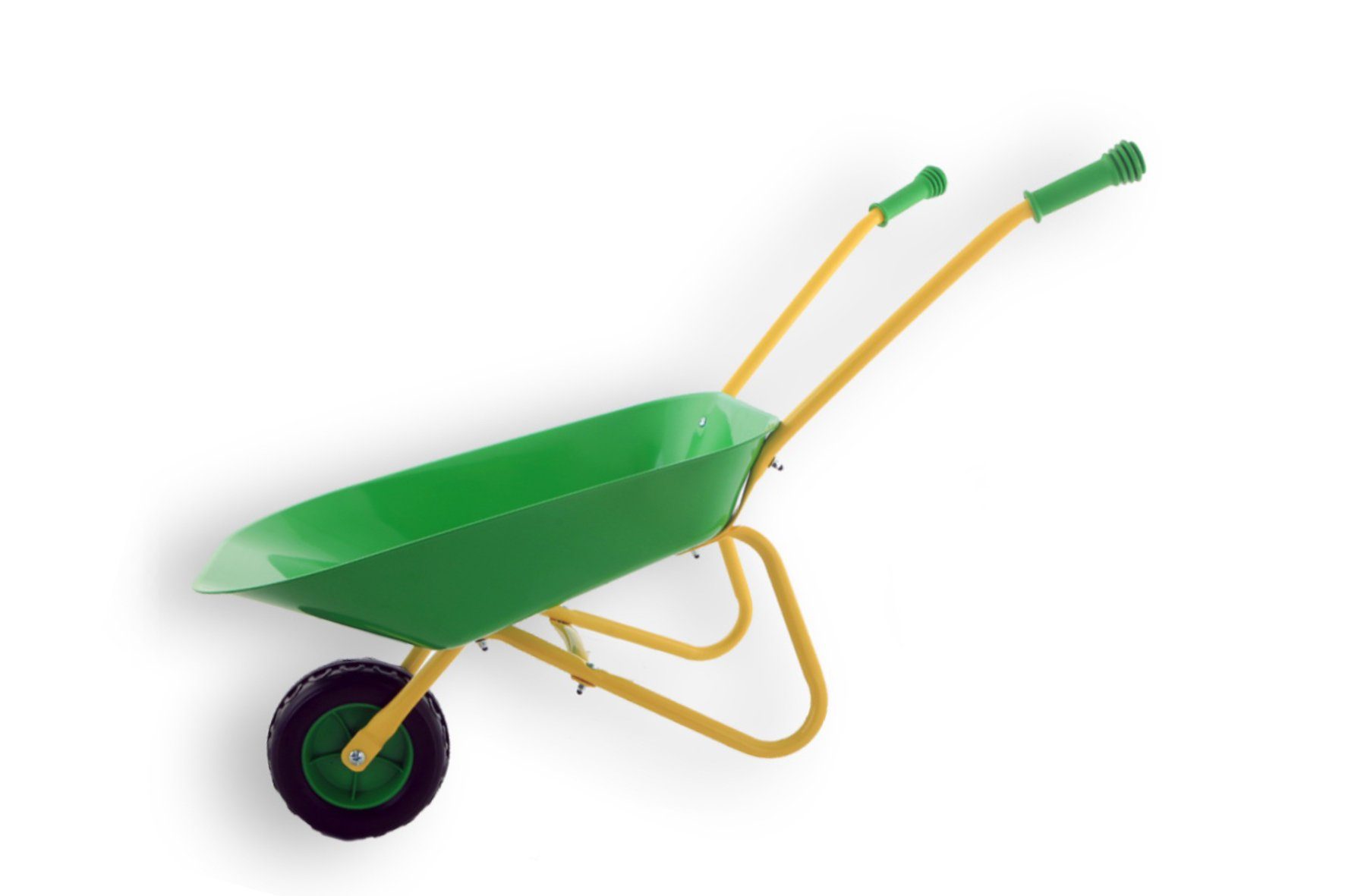 Play Fun Schubkarre Kinder Schubkarre Gartenspielzeug & Sandspielzeug Robustes Metall Blech stabile Griffe Gummi ummantelt 2 Farben wählbar, 50 kg Tragkraft, Metallrohr Unterkonstruktion