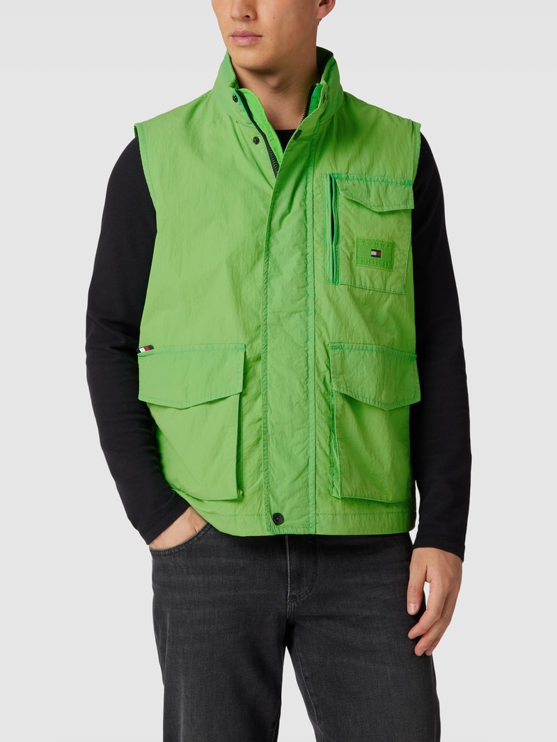 Weste mit Label-Patch in grasgrün