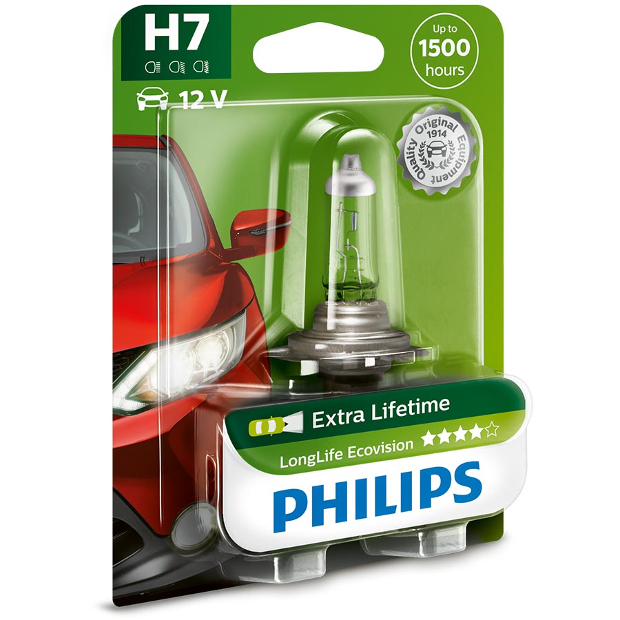 Philips LongLife EcoVision H7 Glühlampe, 1 Stück - ATU