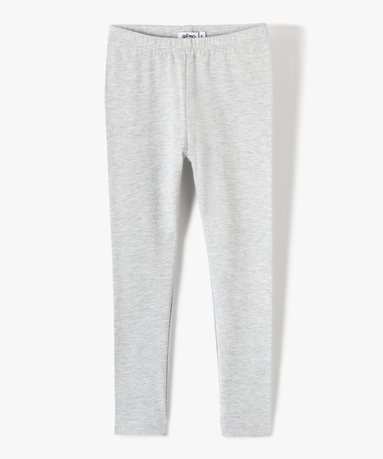 Legging fille long uni en coton stretch rose | GEMO