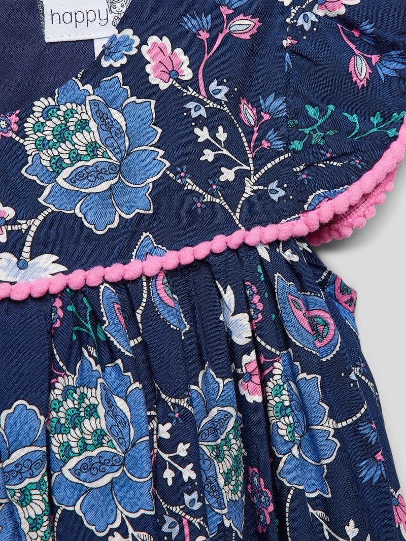 Minikleid mit Allover-Muster in marineblau