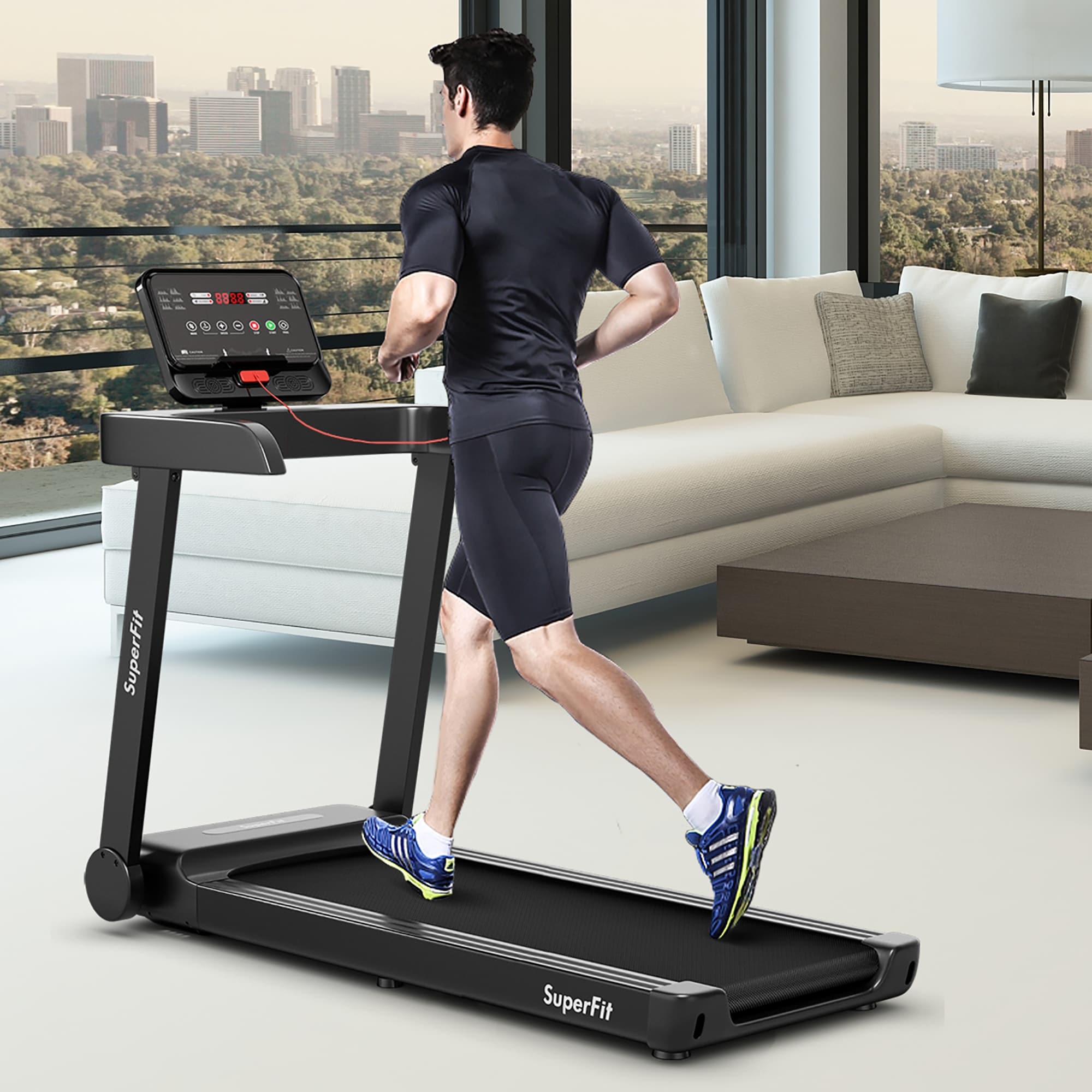 SuperFit 2.25HP Electric Treadmill Running Machine w/App Control for