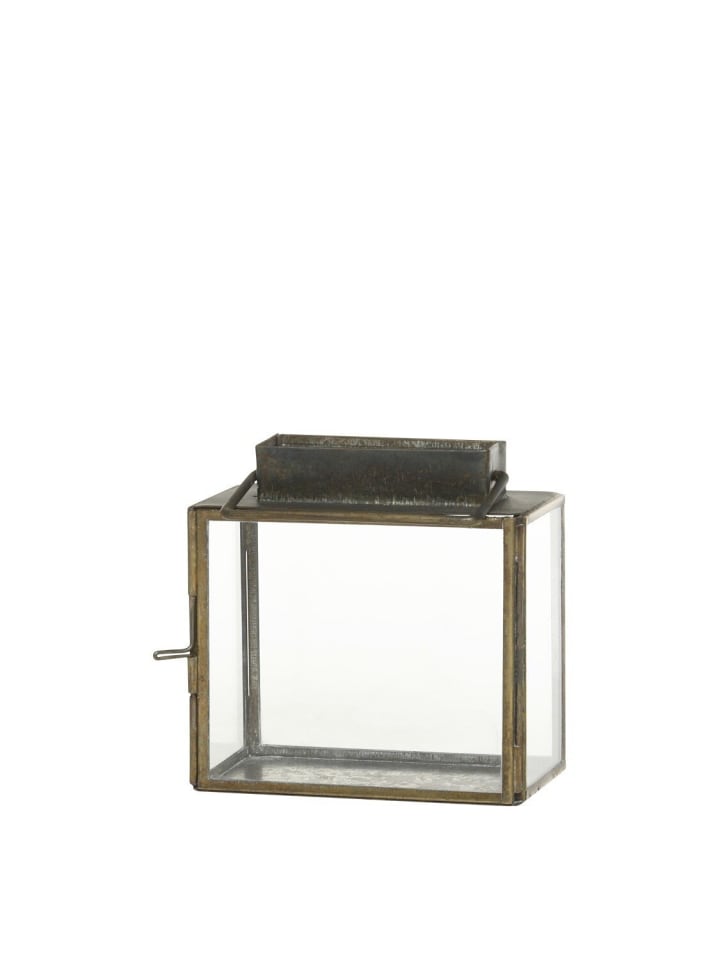 Chic Antique Eisen Laterne für Kerzen in antique messing günstig kaufen M