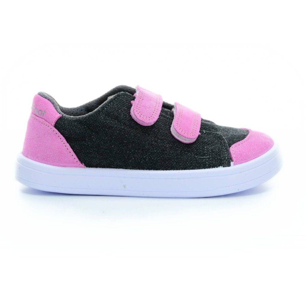 3F rosa-graue Barfuß-Sneakers 2 Klett 4BC29/12