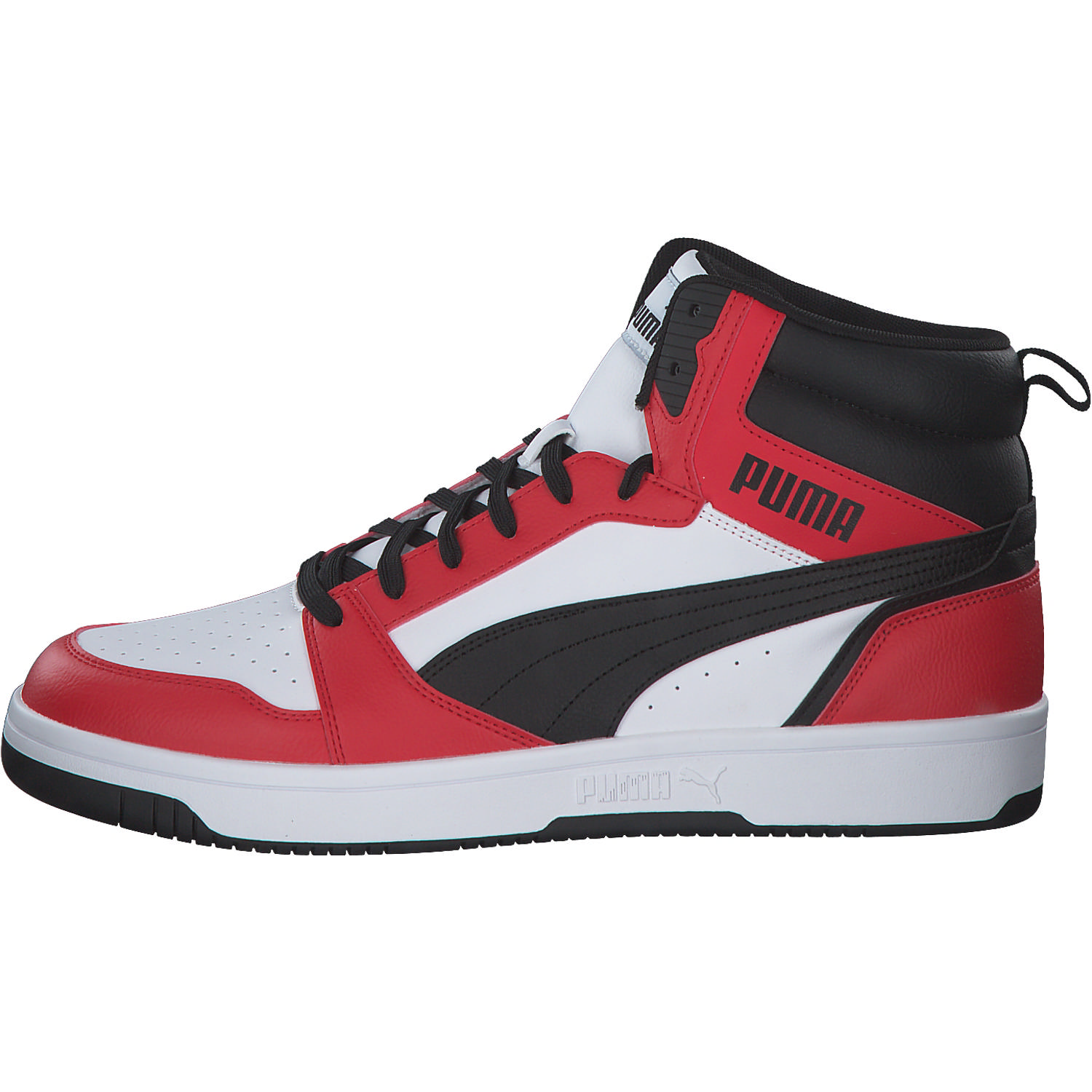 Puma Rebound v6 392326, Sneakers High, Herren, White-PUMA Black-For All Ti