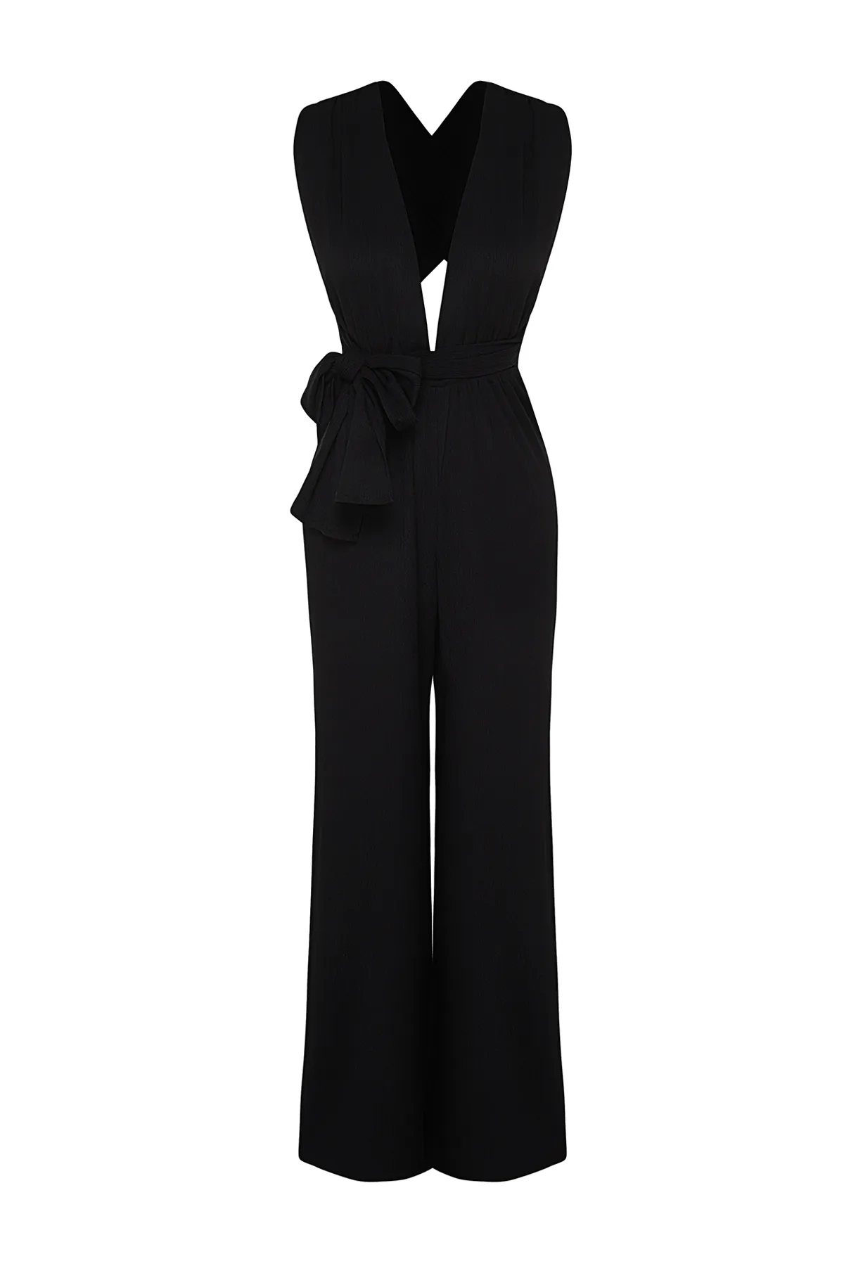 Trendyol Collection  Schwarzer gewebter Overall mit Gürtel TBESS23TU00010