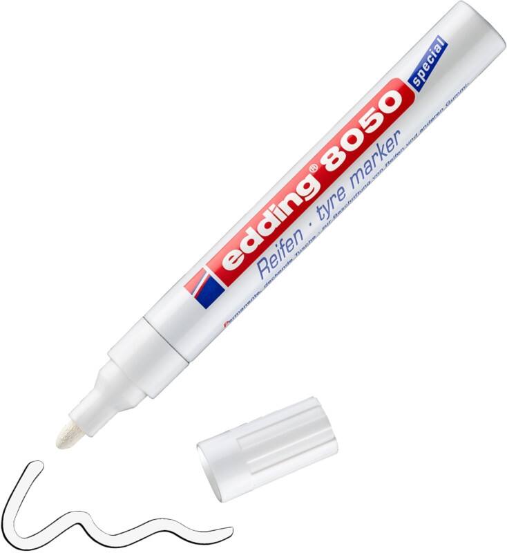 edding 8050 Permanent Spezialmarker Weiß Mittel Rundspitze 2 - 4 mm