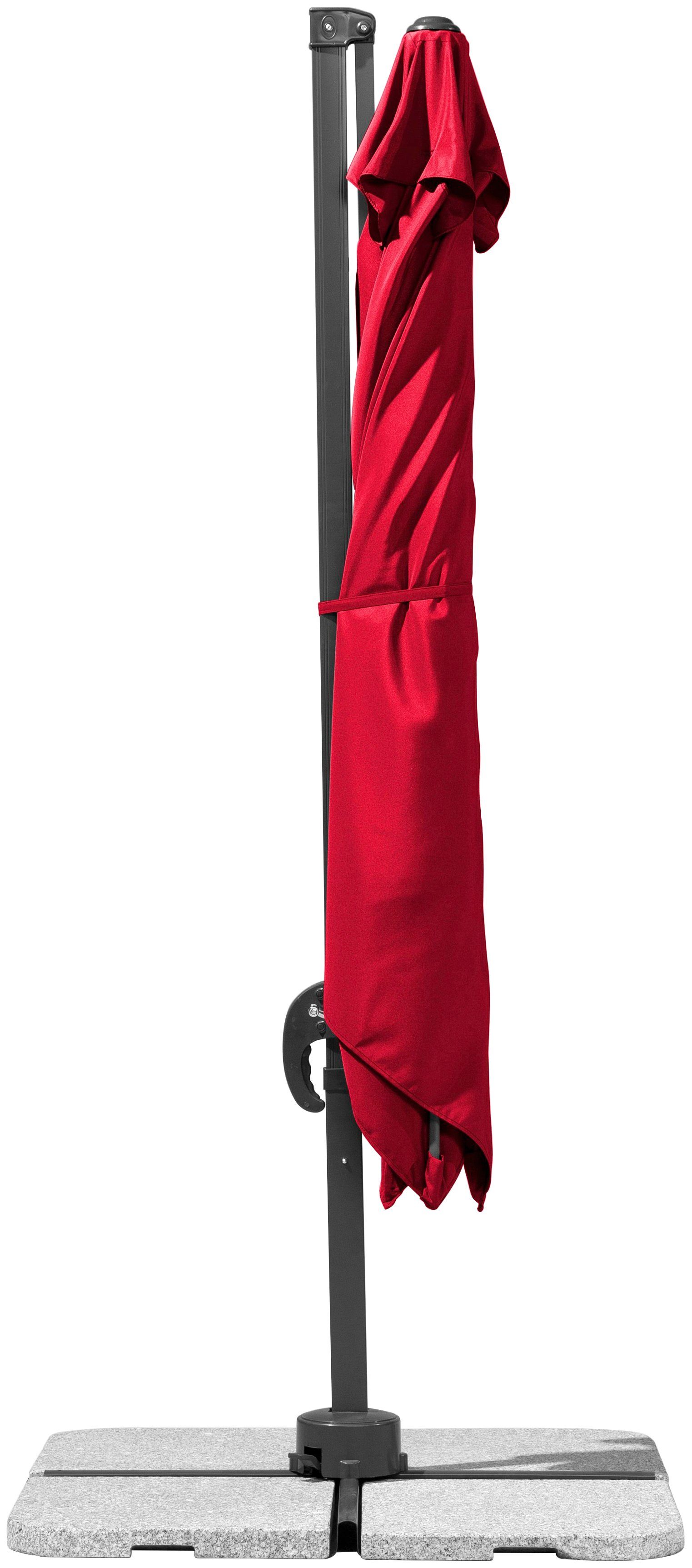 Schneider Schirme Ampelschirm Rhodos Junior, LxB: 270x270 cm, rot, quadratisch, ohne Wegeplatten