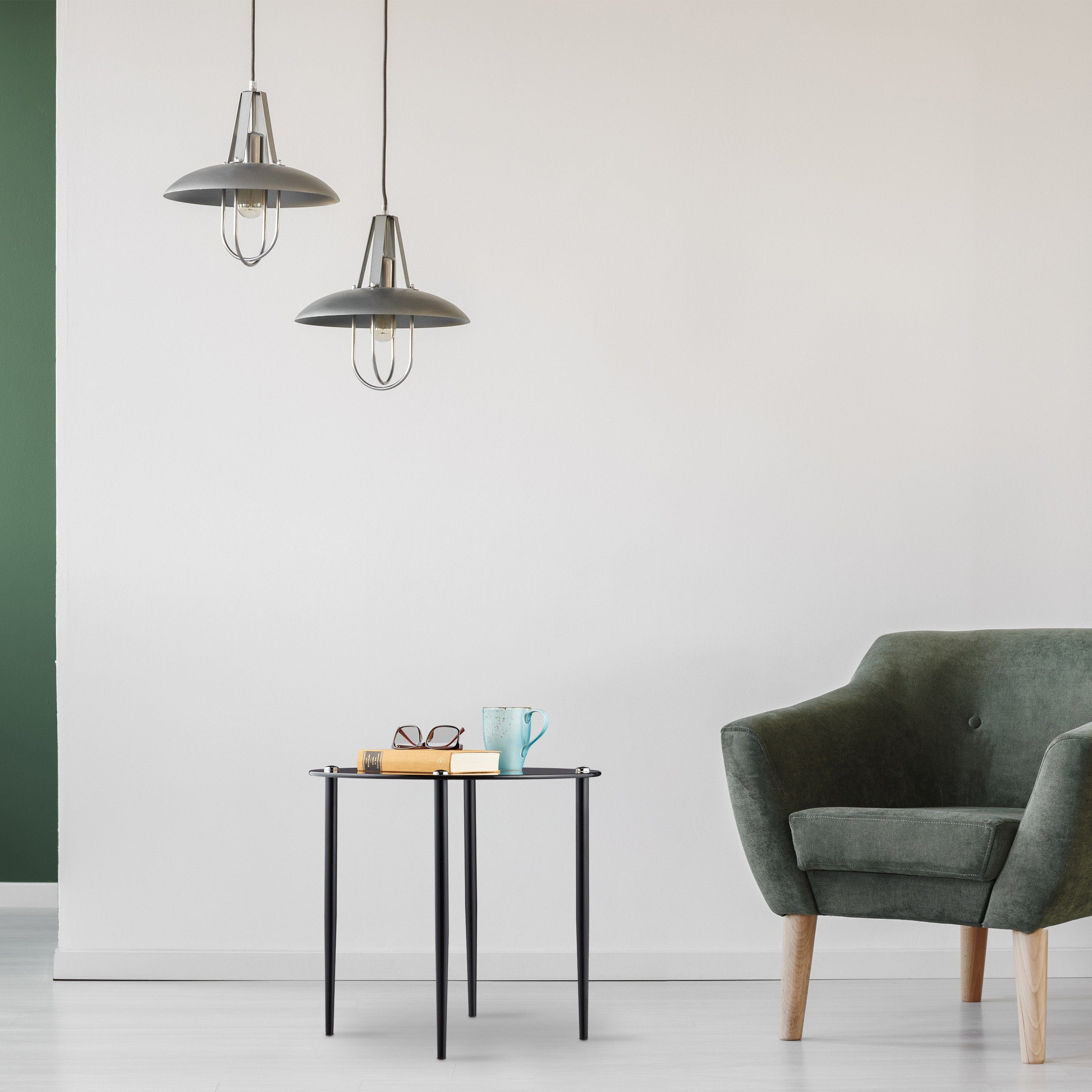 relaxdays Beistelltisch Runder Beistelltisch aus Glas