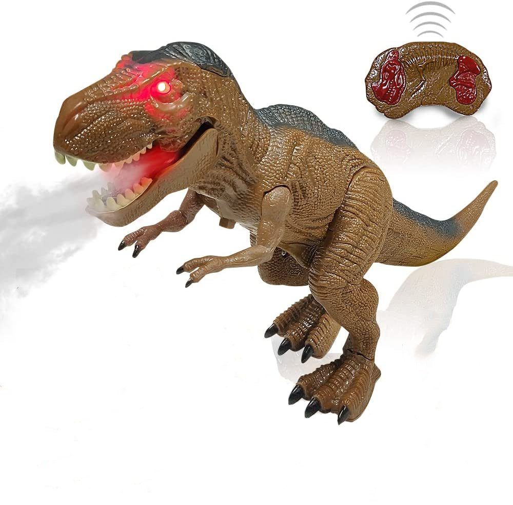 PENGBU RC Spielfigur Ferngesteuerter Dinosaurier Spielzeug ab 4 5 6 8 jahre jungen mit LED, (Set, Komplettset), Dino Roboter Kinder Spielzeug mit Gehen und roar