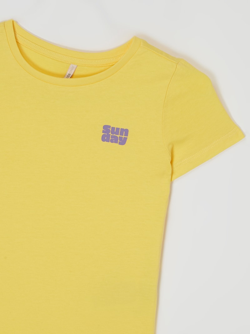 T-Shirt aus Baumwolle Modell 'Weekday' in hellgelb
