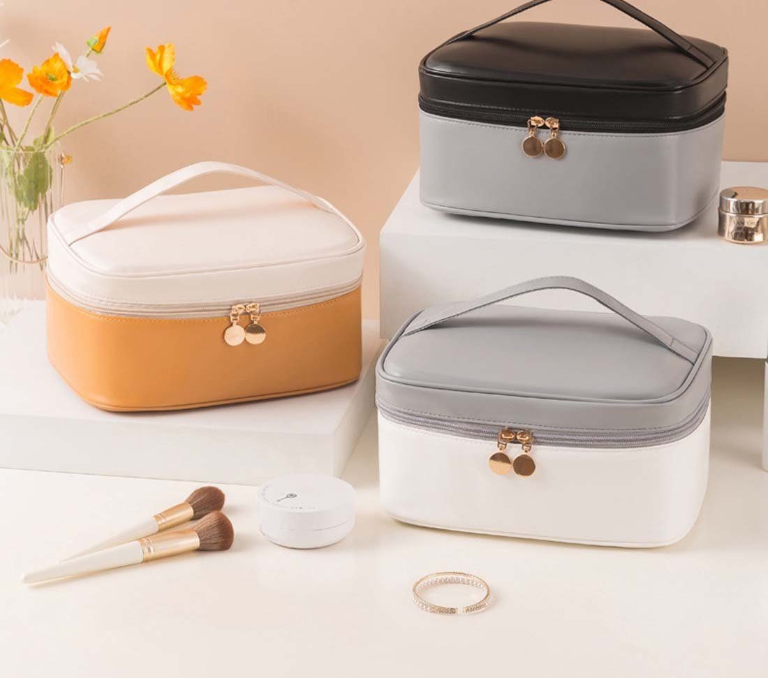 FIDDY Aufbewahrungstasche Farbblockierte Damen-Kosmetiktasche, tragbare Handtasche (multifunktionale wasserdichte Kulturtasche, Aufbewahrungstasche für Geschäftsreisen, 1-tlg)